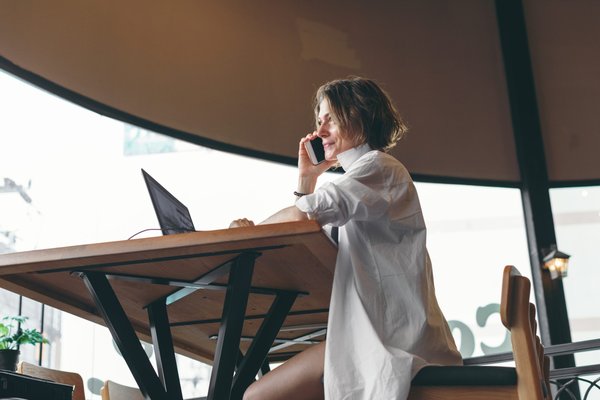 businesswoman at working place remotely job