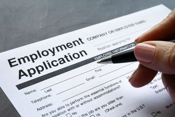 filling out a job employment application