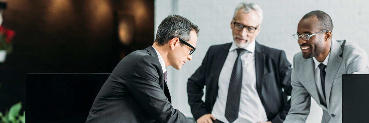 multiethnic businessmen discussing new business