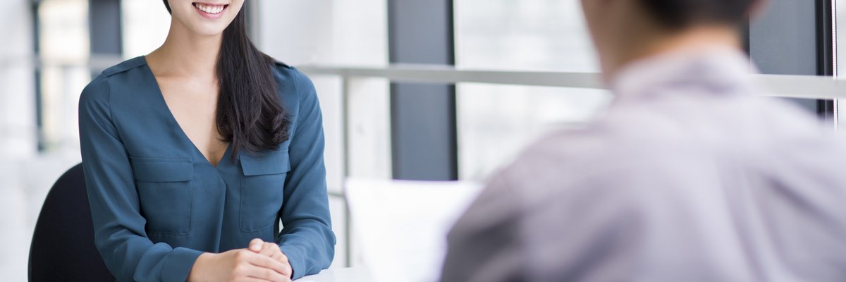 young woman interviewing for a job