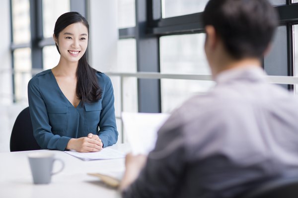 young woman interviewing for a job